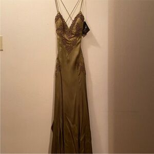 Olive Green Nicole Miller Gown